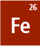 Iron isotopes: Fe-54, Fe-56, Fe-57, Fe-58